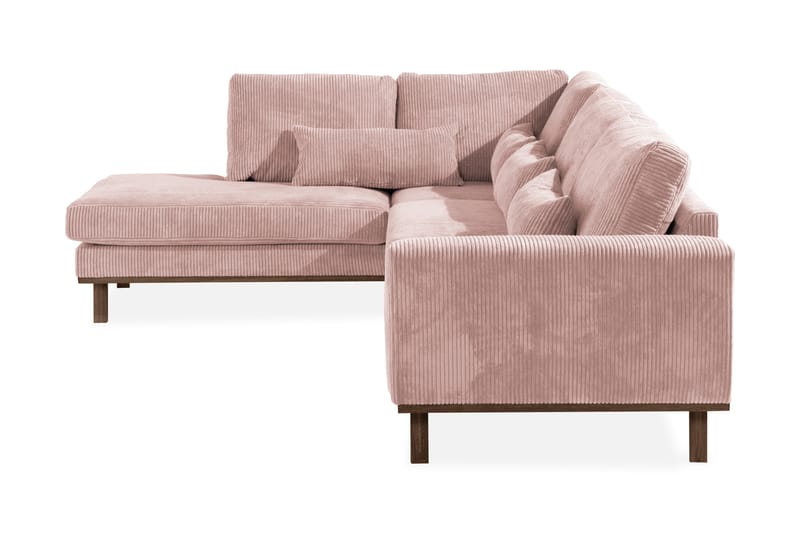 Copenhagen 4-seters Venstrevendt L-formet Divansofa i Manchester - Rosa - Møbler - Sofaer - Sofa med sjeselong