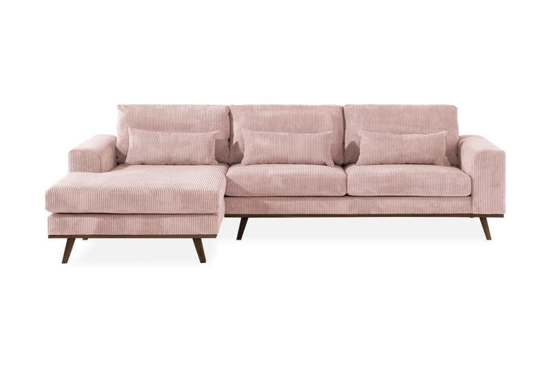 Copenhagen 4-seters Venstrevendt L-formet Divansofa i Manchester - Rosa - Møbler - Sofaer - Sofa med sjeselong