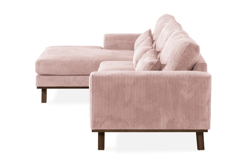 Copenhagen 4-seters Venstrevendt L-formet Divansofa i Manchester - Rosa - Møbler - Sofaer - Sofa med sjeselong