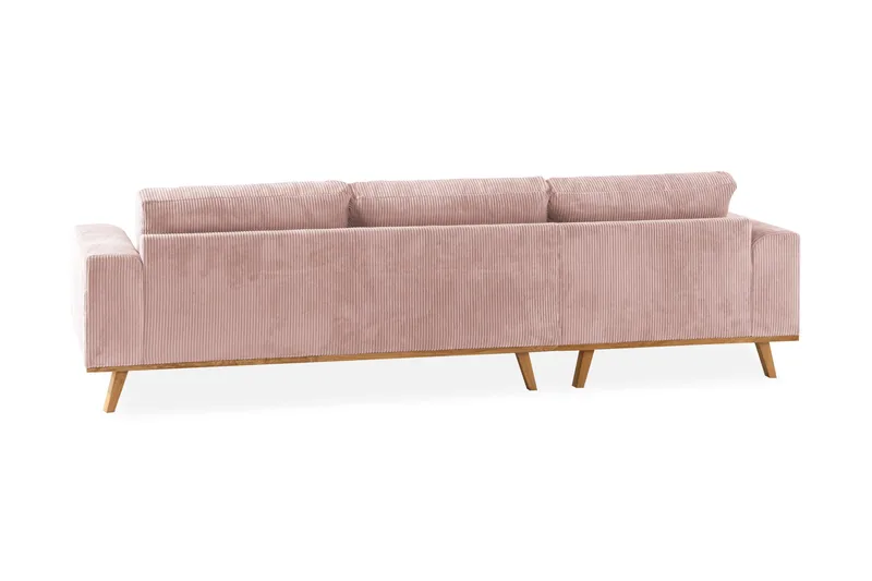 Copenhagen 4-seters Venstrevendt L-formet Divansofa i Manchester - Rosa - Møbler - Sofaer - Sofa med sjeselong