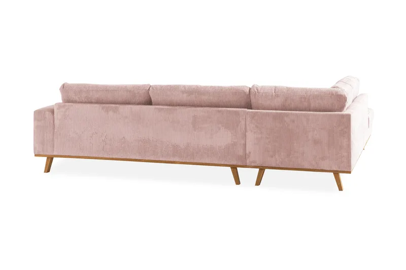 Copenhagen 4-seters Venstrevendt L-formet Divansofa i Manchester - Rosa - Møbler - Sofaer - Sofa med sjeselong