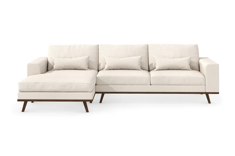 Copenhagen 4-seters Venstrevendt L-formet Divansofa i Stoff - Beige - Møbler - Sofaer - Sofa med sjeselong