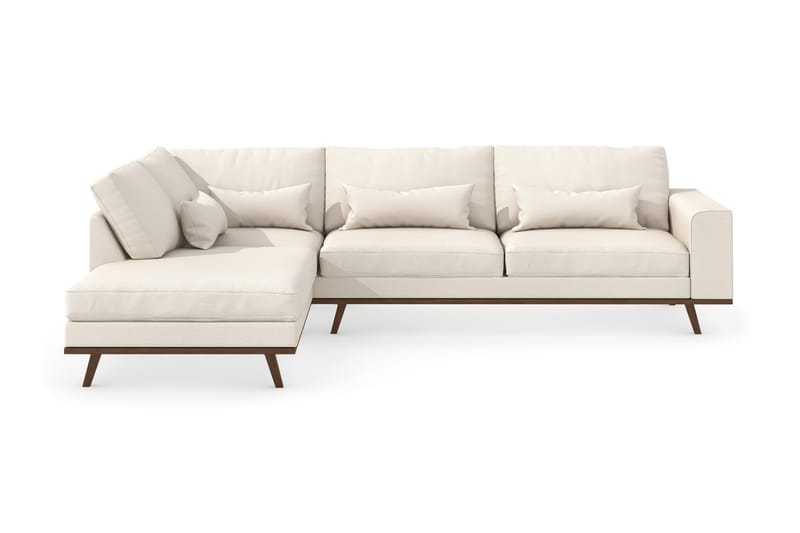 Copenhagen 4-seters Venstrevendt L-formet Divansofa i Stoff - Beige - Møbler - Sofaer - Sofa med sjeselong