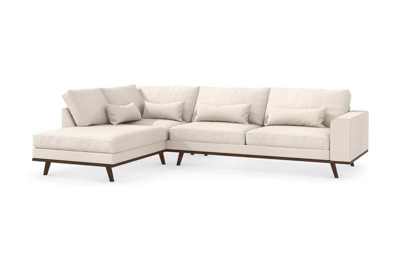 Copenhagen 4-seters Venstrevendt L-formet Divansofa i Stoff - Beige - Møbler - Sofaer - Sofa med sjeselong