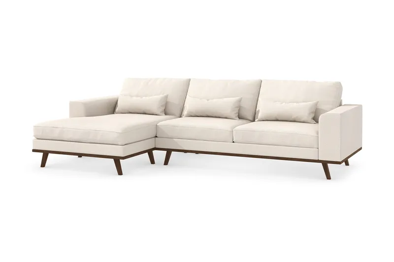 Copenhagen 4-seters Venstrevendt L-formet Divansofa i Stoff - Beige - Møbler - Sofaer - Sofa med sjeselong