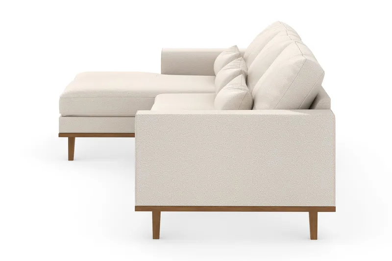 Copenhagen 4-seters Venstrevendt L-formet Divansofa i Stoff - Beige - Møbler - Sofaer - Sofa med sjeselong