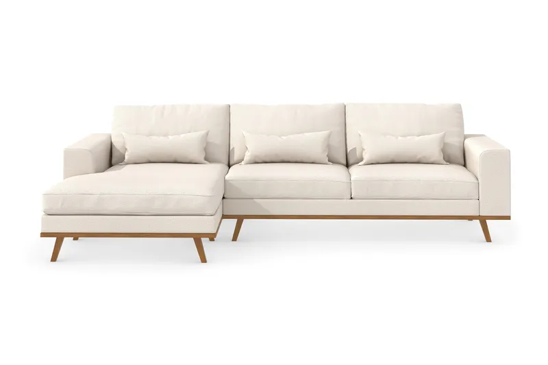 Copenhagen 4-seters Venstrevendt L-formet Divansofa i Stoff - Beige - Møbler - Sofaer - Sofa med sjeselong