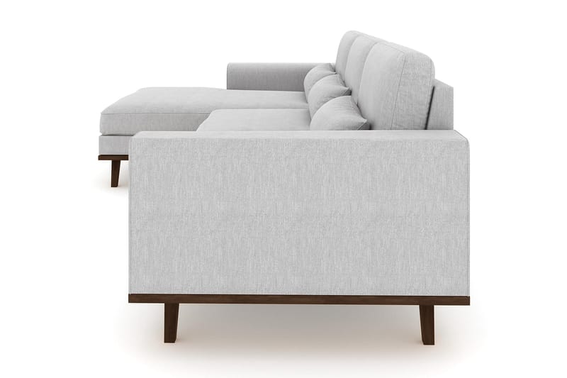 Copenhagen 4-seters Venstrevendt L-formet Divansofa i Stoff - Grå - Møbler - Sofaer - Sofa med sjeselong