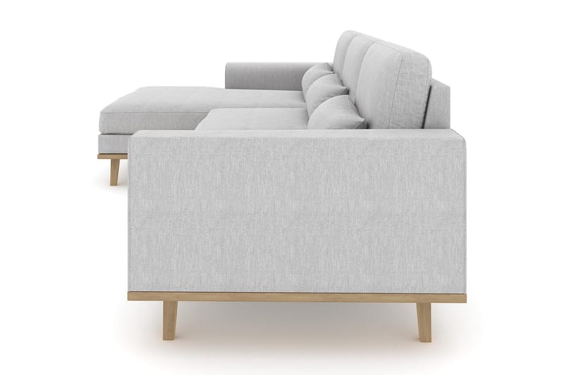 Copenhagen 4-seters Venstrevendt L-formet Divansofa i Stoff - Grå - Møbler - Sofaer - Sofa med sjeselong