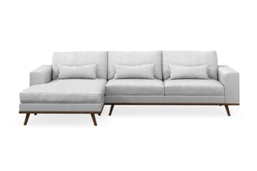 Copenhagen 4-seters Venstrevendt L-formet Divansofa i Stoff - Lys grå - Møbler - Sofaer - Sofa med sjeselong