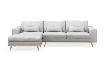 Copenhagen 4-seters Venstrevendt L-formet Divansofa i Stoff - Lys grå - Møbler - Sofaer - Sofa med sjeselong