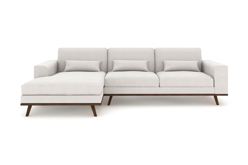 Copenhagen 4-seters Venstrevendt L-formet Divansofa i Stoff - Lys grå - Møbler - Sofaer - Sofa med sjeselong