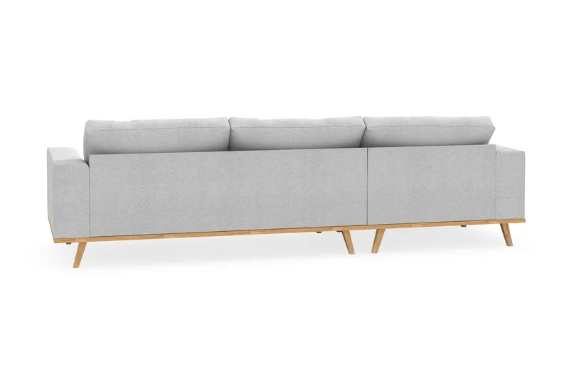 Copenhagen 4-seters Venstrevendt L-formet Divansofa i Stoff - Lys grå - Møbler - Sofaer - Sofa med sjeselong