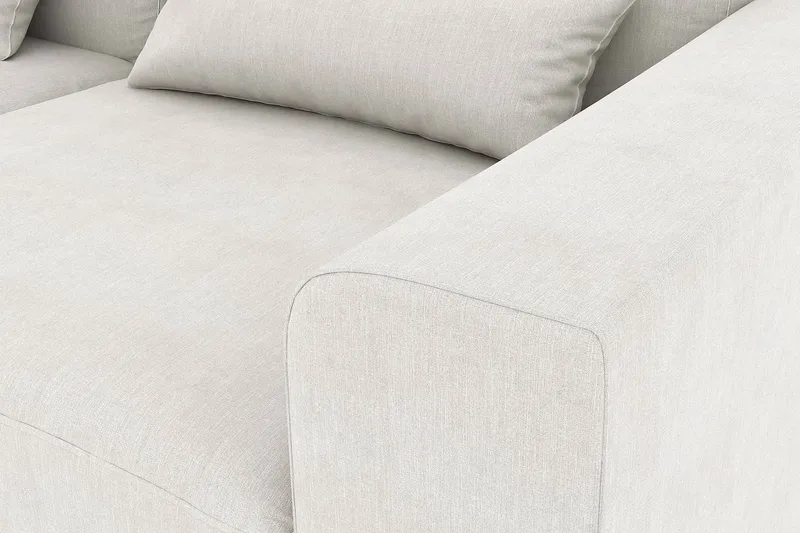 Copenhagen 4-seters Venstrevendt L-formet Divansofa i Stoff - Lys grå - Møbler - Sofaer - Sofa med sjeselong