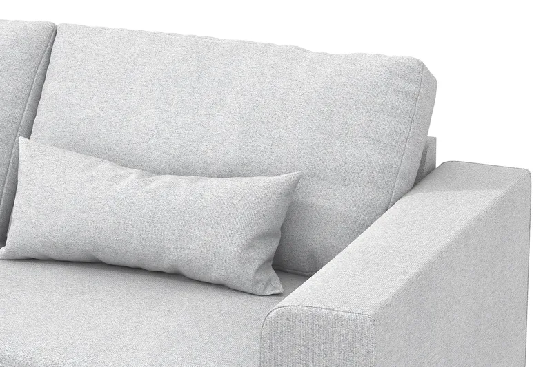 Copenhagen 4-seters Venstrevendt L-formet Divansofa i Stoff - Lys grå - Møbler - Sofaer - Sofa med sjeselong