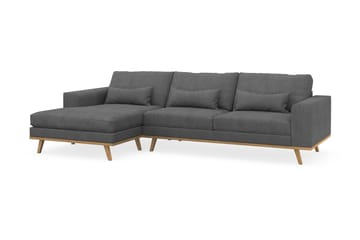 Copenhagen 4-seters Venstrevendt L-formet Divansofa i Stoff - Mørk grå - Møbler - Sofaer - Sofa med sjeselong