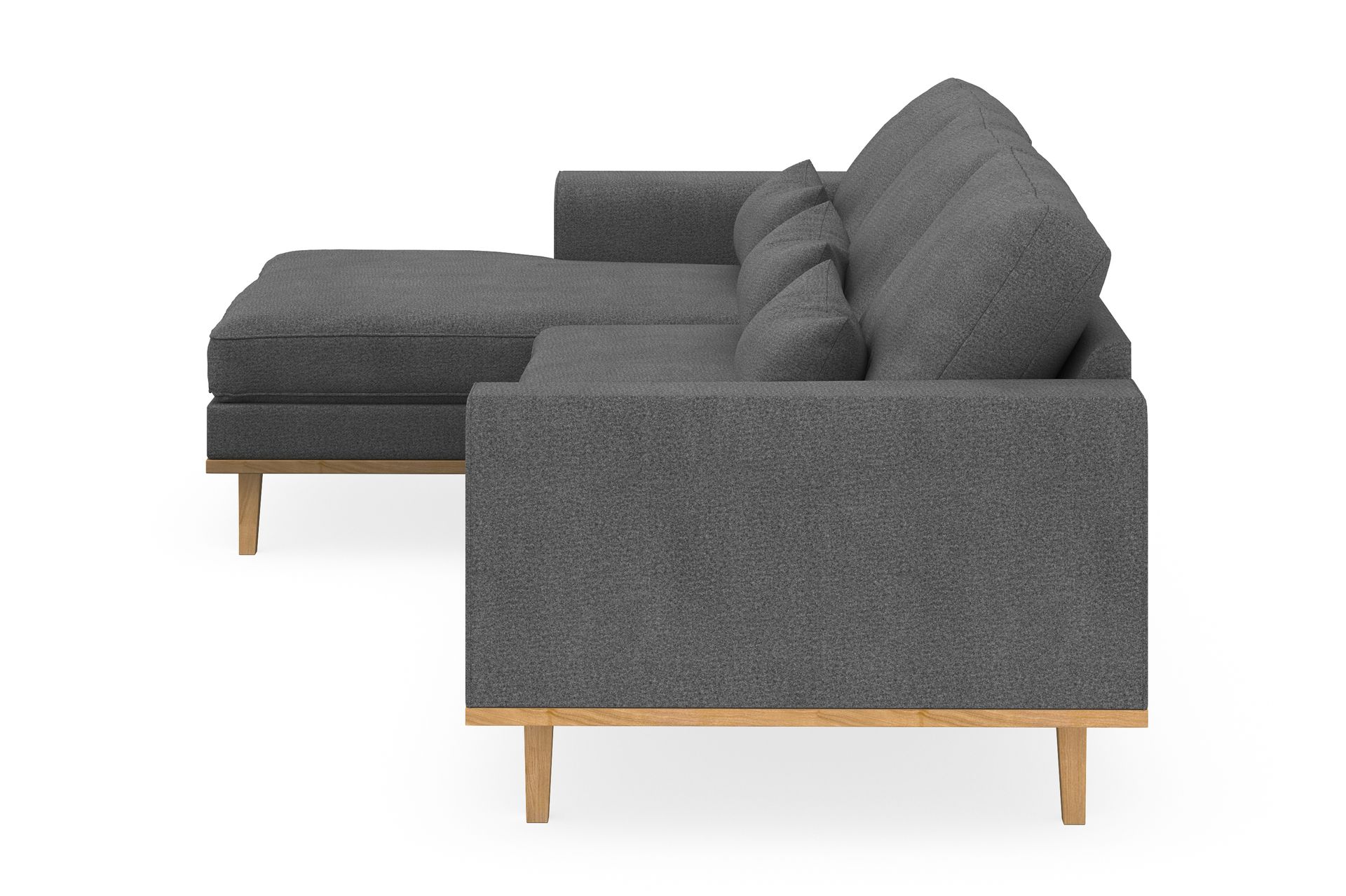 Copenhagen 4-seters Venstrevendt L-formet Divansofa i Stoff - Mørk grå - Møbler - Sofaer - Sofa med sjeselong
