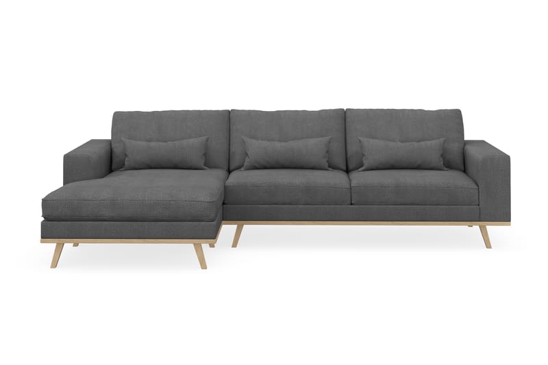Copenhagen 4-seters Venstrevendt L-formet Divansofa i Stoff - Mørk grå - Møbler - Sofaer - Sofa med sjeselong