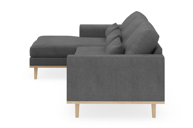Copenhagen 4-seters Venstrevendt L-formet Divansofa i Stoff - Mørk grå - Møbler - Sofaer - Sofa med sjeselong