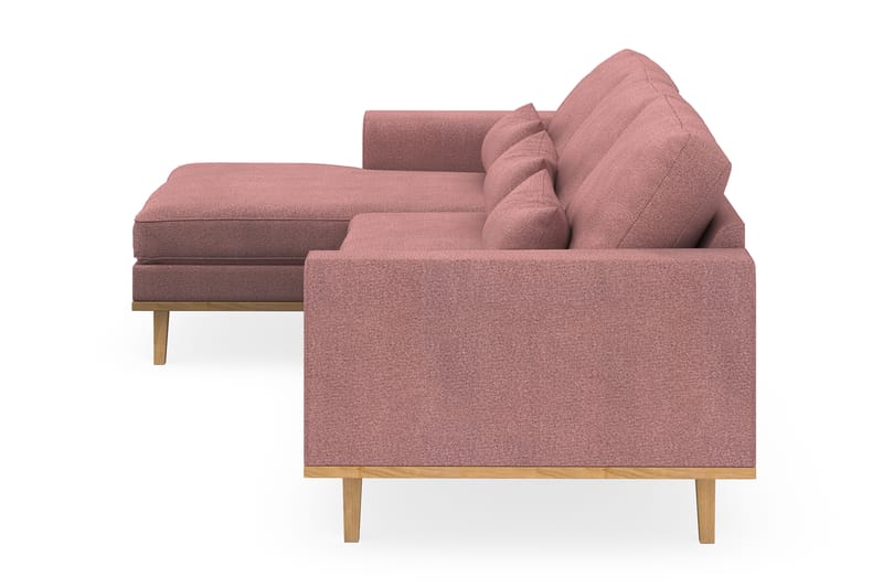 Copenhagen 4-seters Venstrevendt L-formet Divansofa i Stoff - Rosa - Møbler - Sofaer - Sofa med sjeselong