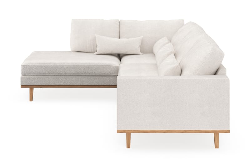 Copenhagen 4-seters Venstrevendt L-formet Sjeselongsofa i Bouclé - Hvit - Møbler - Sofaer - Sofa med sjeselong