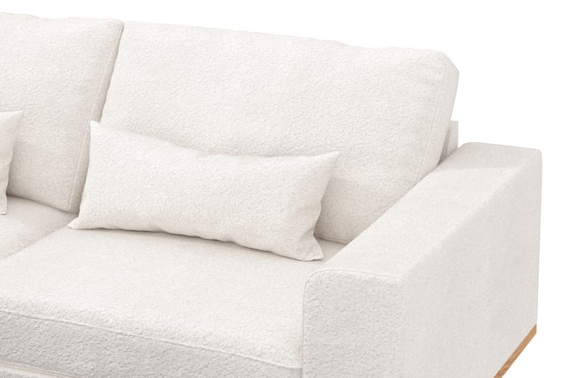 Copenhagen 4-seters Venstrevendt L-formet Sjeselongsofa i Bouclé - Hvit - Møbler - Sofaer - Sofa med sjeselong