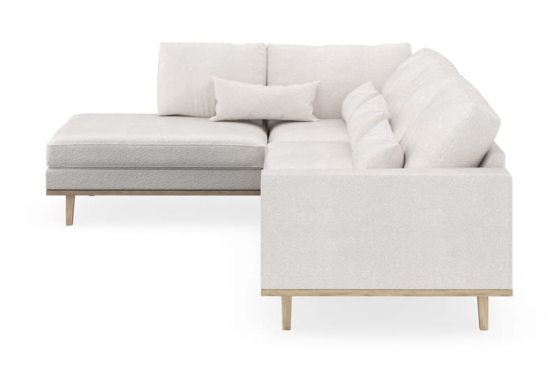 Copenhagen 4-seters Venstrevendt L-formet Sjeselongsofa i Bouclé - Hvit - Møbler - Sofaer - Sofa med sjeselong