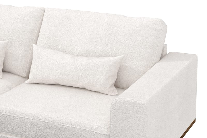 Copenhagen 4-seters Venstrevendt L-formet Sjeselongsofa i Bouclé - Hvit - Møbler - Sofaer - Sofa med sjeselong