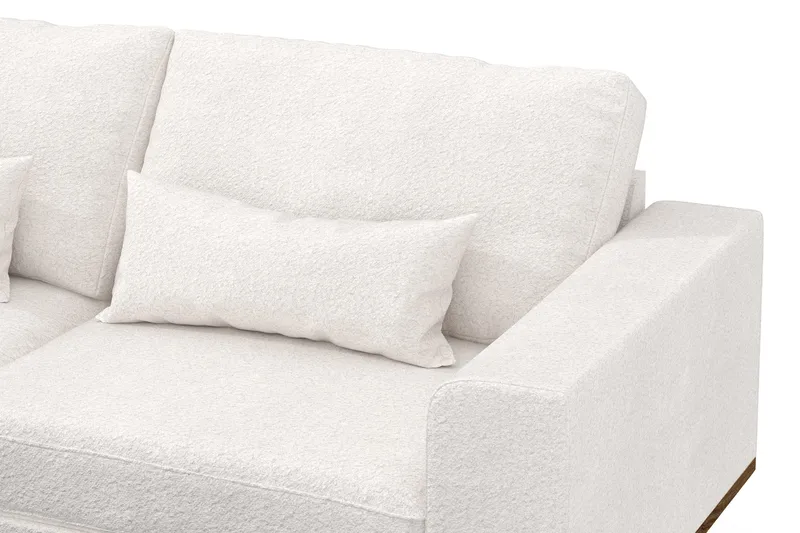 Copenhagen 4-seters Venstrevendt L-formet Sjeselongsofa i Bouclé - Hvit - Møbler - Sofaer - Sofa med sjeselong