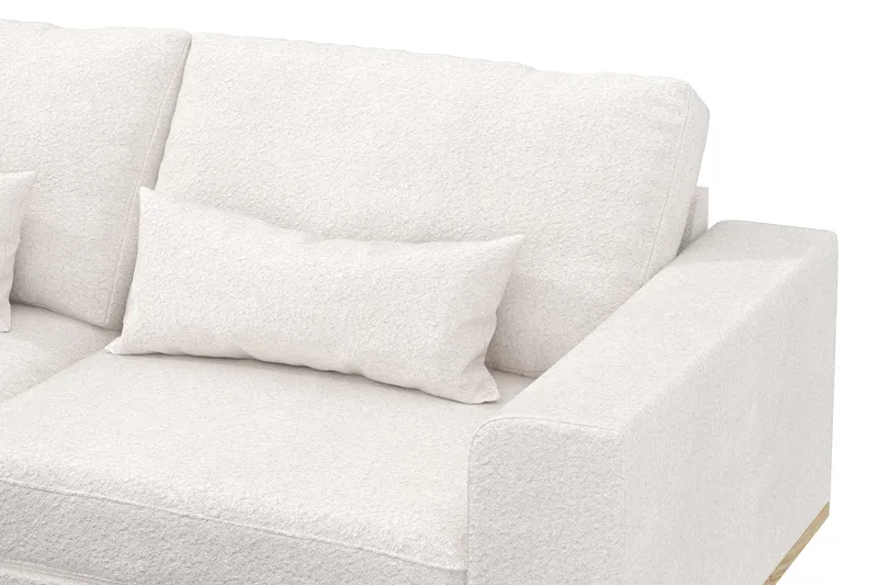 Copenhagen 4-seters Venstrevendt L-formet Sjeselongsofa i Bouclé - Hvit - Møbler - Sofaer - Sofa med sjeselong