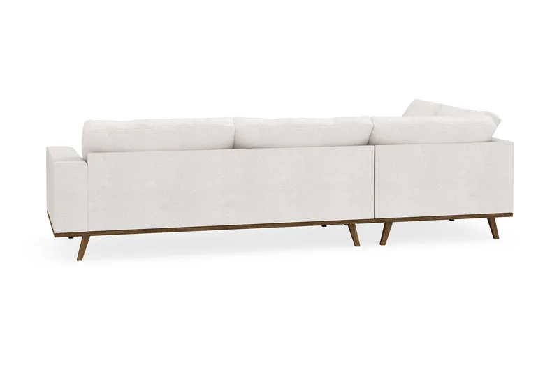 Copenhagen 4-seters Venstrevendt L-formet Sjeselongsofa i Bouclé - Hvit - Møbler - Sofaer - Sofa med sjeselong