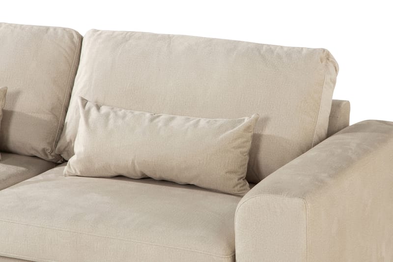 Copenhagen 4-seters Venstrevendt L-formet Sjeselongsofa i Fløyel - Beige - Møbler - Sofaer - Sofa med sjeselong