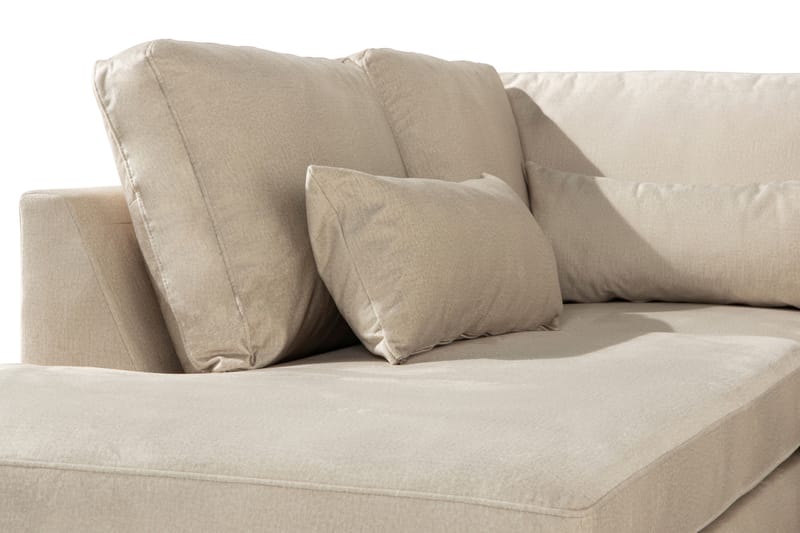 Copenhagen 4-seters Venstrevendt L-formet Sjeselongsofa i Fløyel - Beige - Møbler - Sofaer - Sofa med sjeselong