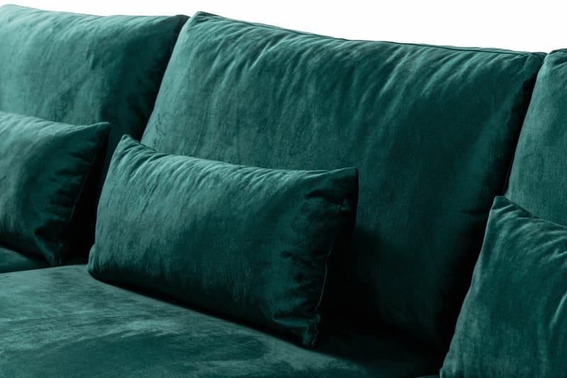 Copenhagen 4-seters Venstrevendt L-formet Sjeselongsofa i Fløyel - Grønn - Møbler - Sofaer - Sofa med sjeselong