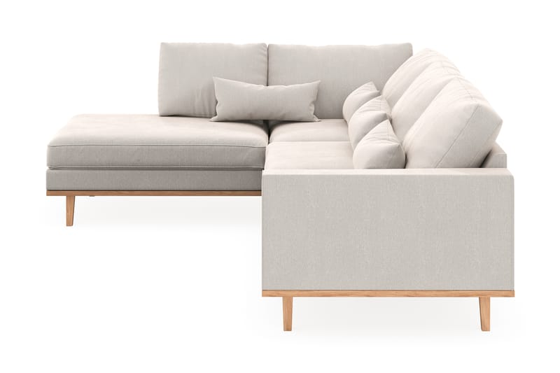 Copenhagen 4-seters Venstrevendt L-formet Sjeselongsofa i Fløyel - Kremhvit - Møbler - Sofaer - Sofa med sjeselong