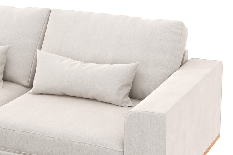 Copenhagen 4-seters Venstrevendt L-formet Sjeselongsofa i Fløyel - Kremhvit - Møbler - Sofaer - Sofa med sjeselong