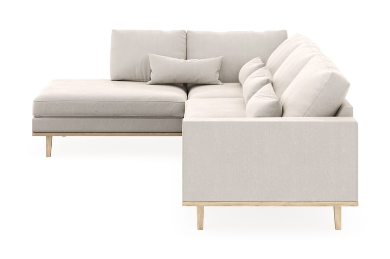 Copenhagen 4-seters Venstrevendt L-formet Sjeselongsofa i Fløyel - Kremhvit - Møbler - Sofaer - Sofa med sjeselong