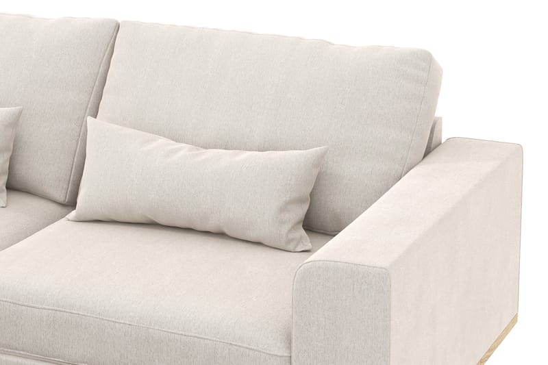 Copenhagen 4-seters Venstrevendt L-formet Sjeselongsofa i Fløyel - Kremhvit - Møbler - Sofaer - Sofa med sjeselong