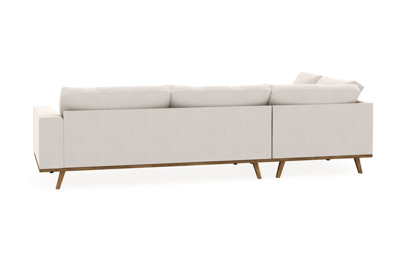 Copenhagen 4-seters Venstrevendt L-formet Sjeselongsofa i Fløyel - Kremhvit - Møbler - Sofaer - Sofa med sjeselong