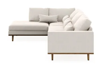 Copenhagen 4-seters Venstrevendt L-formet Sjeselongsofa i Fløyel - Kremhvit - Møbler - Sofaer - Sofa med sjeselong