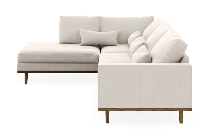 Copenhagen 4-seters Venstrevendt L-formet Sjeselongsofa i Fløyel - Kremhvit - Møbler - Sofaer - Sofa med sjeselong