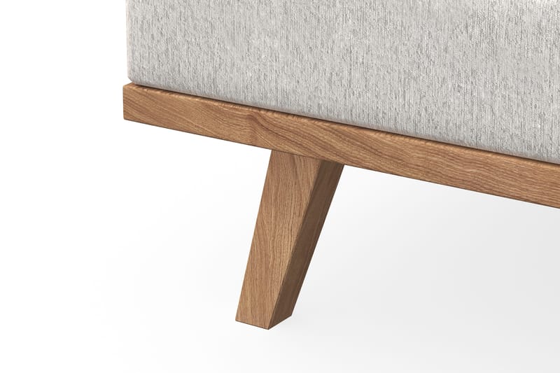 Copenhagen 4-seters Venstrevendt L-formet Sjeselongsofa i Fløyel - Kremhvit - Møbler - Sofaer - Sofa med sjeselong