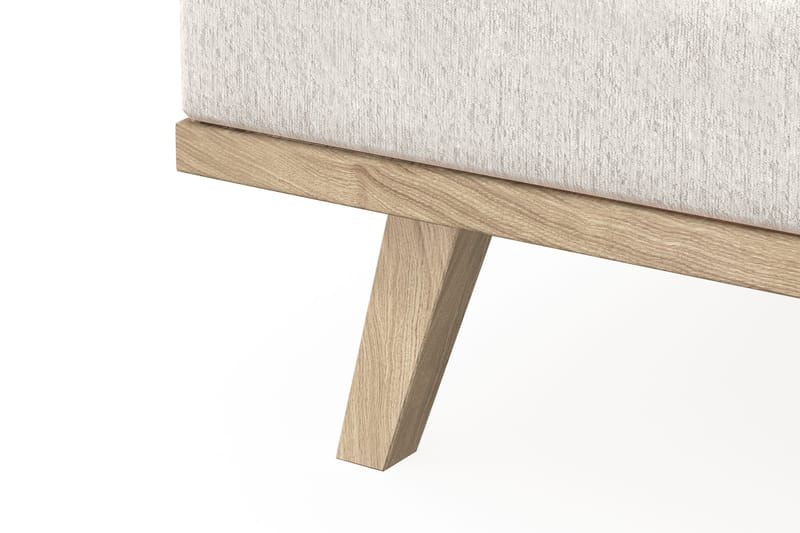 Copenhagen 4-seters Venstrevendt L-formet Sjeselongsofa i Fløyel - Kremhvit - Møbler - Sofaer - Sofa med sjeselong