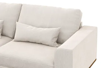 Copenhagen 4-seters Venstrevendt L-formet Sjeselongsofa i Fløyel - Kremhvit - Møbler - Sofaer - Sofa med sjeselong