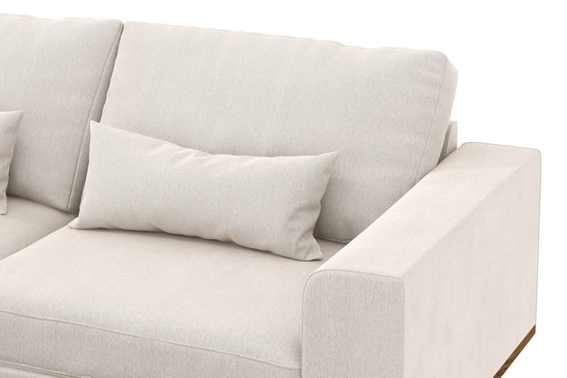 Copenhagen 4-seters Venstrevendt L-formet Sjeselongsofa i Fløyel - Kremhvit - Møbler - Sofaer - Sofa med sjeselong