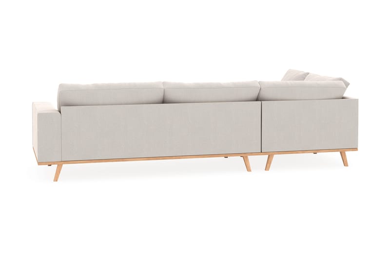 Copenhagen 4-seters Venstrevendt L-formet Sjeselongsofa i Fløyel - Kremhvit - Møbler - Sofaer - Sofa med sjeselong