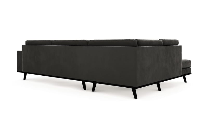 Copenhagen 4-seters Venstrevendt L-formet Sjeselongsofa i Fløyel - Mørk grå - Møbler - Sofaer - Sofa med sjeselong
