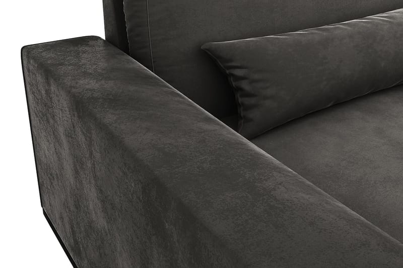 Copenhagen 4-seters Venstrevendt L-formet Sjeselongsofa i Fløyel - Mørk grå - Møbler - Sofaer - Sofa med sjeselong