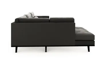 Copenhagen 4-seters Venstrevendt L-formet Sjeselongsofa i Fløyel - Mørk grå - Møbler - Sofaer - Sofa med sjeselong