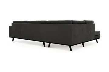 Copenhagen 4-seters Venstrevendt L-formet Sjeselongsofa i Fløyel - Mørk grå - Møbler - Sofaer - Sofa med sjeselong